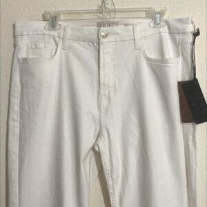 JEN7 by 7 for All Mankind Women's Slim Straight White Jean Pants Size 14